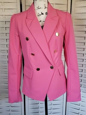 House Of Harlow 1960 Pink Double-Breasted Women's Blazer Jacket Size M New